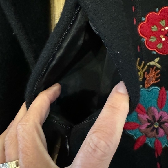 Icelandic Design Boiled Wool Floral Pattern Button Front 2006 Jacket / medium - Picture 3 of 12